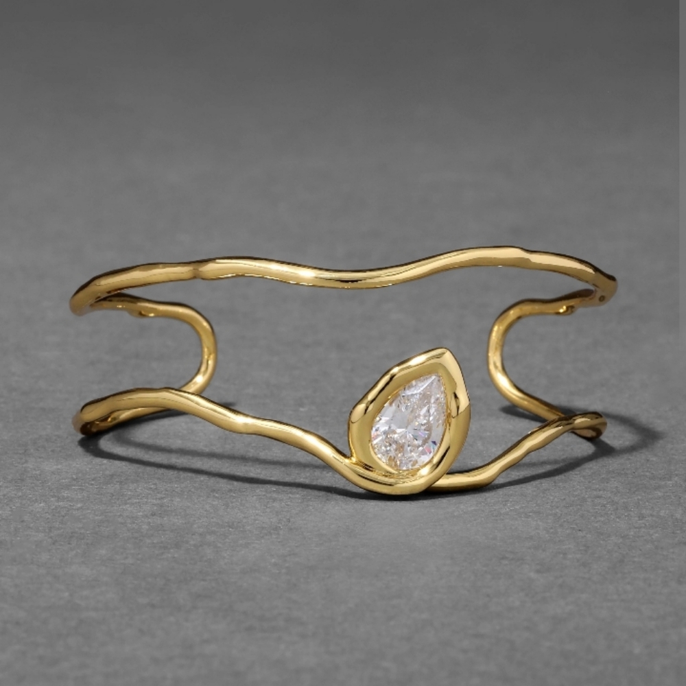 Alexis Bittar Asterales Gold Floating Cuff Bracelet